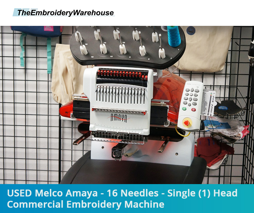 Used Melco Amaya Needles Single Head Commercial Embroidery