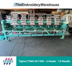 Tajima TFMX IIC1506 6 Head 15 Needle Commercial Embroidery Machine