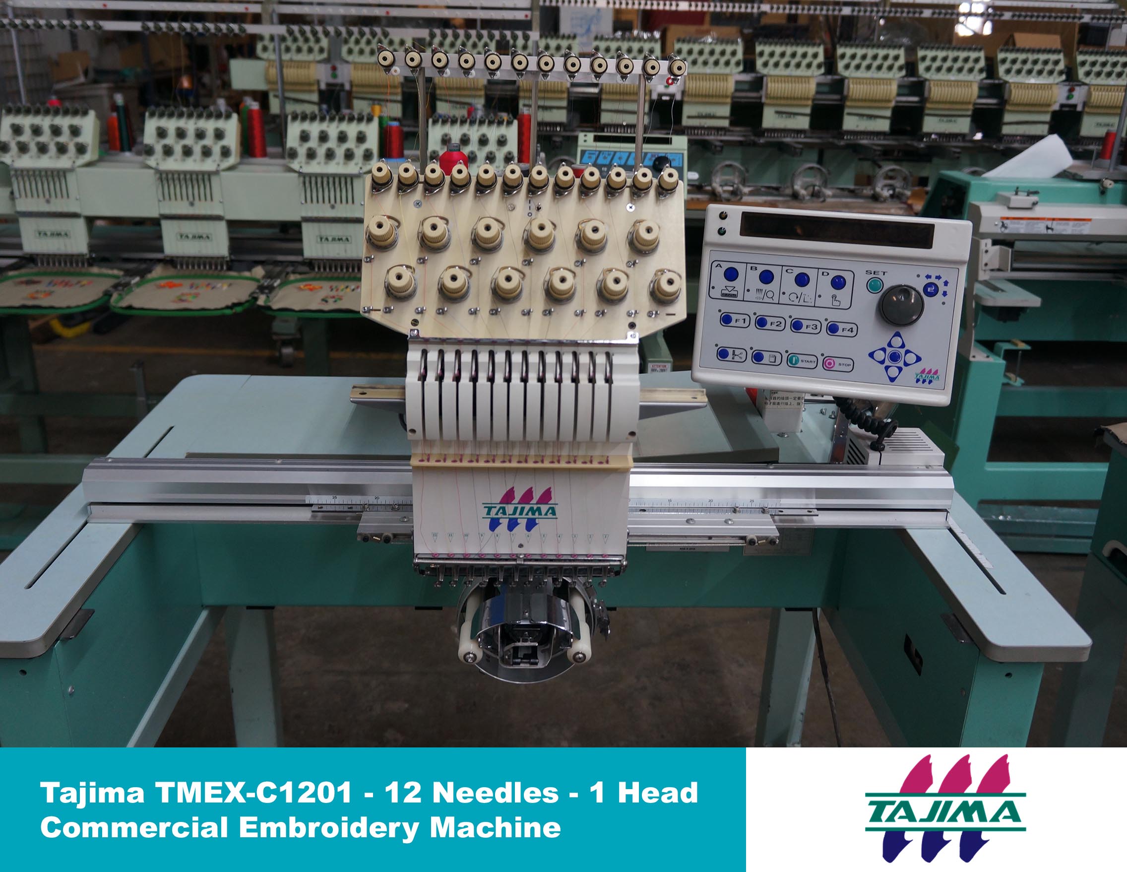 USED Tajima TMEX-C1201 - 1 Head - 12 Needles - Commercial Embroidery ...