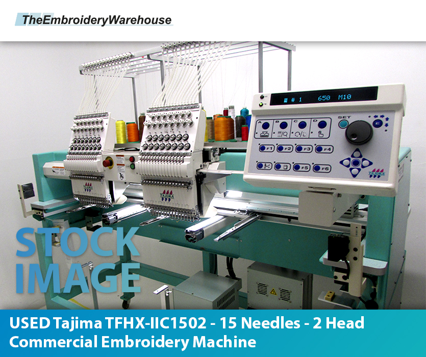 USED Tajima TFHX-IIC1502 - 15 Needles - 2 Head - Commercial Embroidery ...