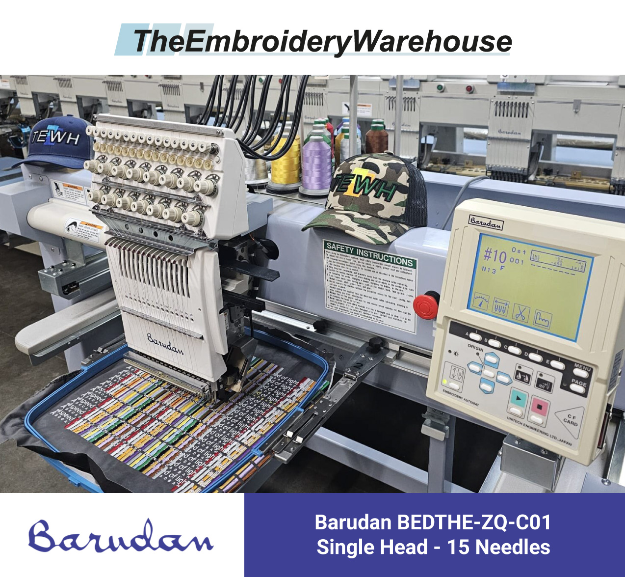 Barudan BEDTHE-ZQ-C01 - 1 Head - 15 Needles - Commercial 