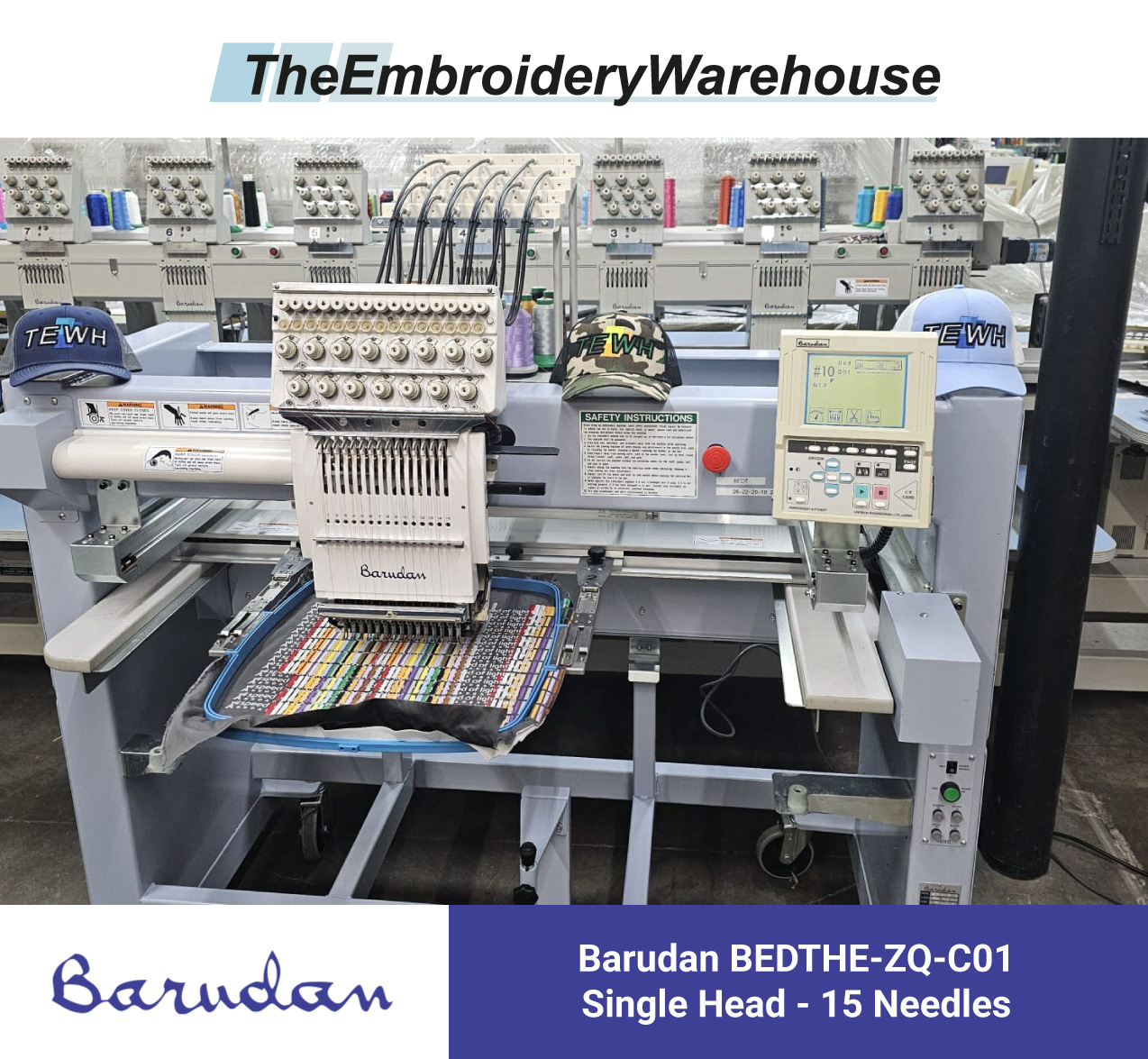 Barudan Bedthe-zq-c01 - 1 Head - 15 Needles - Commercial Embroidery Machine