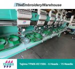 Tajima TFMX-IIC1506, 6-head, 15-needle, commercial embroidery machine