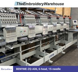 Barudan BENYME-ZQ-A06, 6-head, 15-needle, commercial embroidery machine