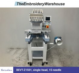 Barudan BEVT-Z1501, single-head, 15-needle, commercial embroidery machine