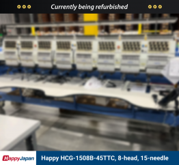 Happy HCG-1508B-45TTC, 8-head, 15-needle, commercial embroidery machine