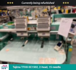 Tajima TFHX-IIC1502, 2-head, 15-needle, commercial embroidery machine