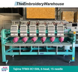 Tajima TFMX-IIC1506, 6-head, 15-needle, commercial embroidery machine