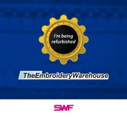 SWF E-UH1504D-45, 4-head, 15-needle, commercial embroidery machine