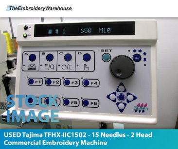 USED Tajima TFHX-IIC1502 - 15 Needles - 2 Head - Commercial Embroidery Machine