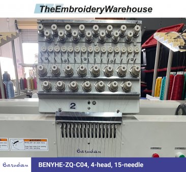 Barudan BENYHE-ZQ-C04, 4-head, 15-needle, commercial embroidery machine