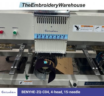 Barudan BENYHE-ZQ-C04, 4-head, 15-needle, commercial embroidery machine