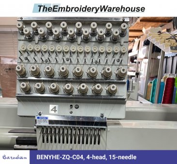 Barudan BENYHE-ZQ-C04, 4-head, 15-needle, commercial embroidery machine