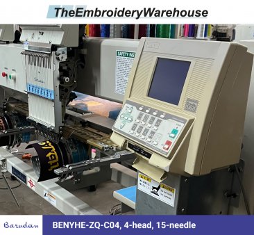 Barudan BENYHE-ZQ-C04, 4-head, 15-needle, commercial embroidery machine