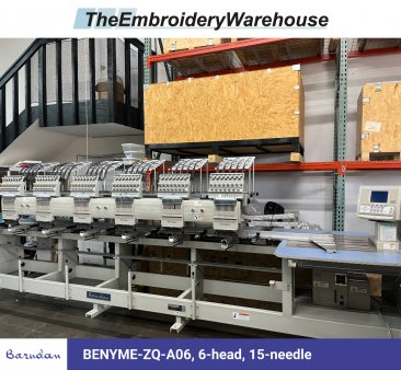 Barudan BENYME-ZQ-A06, 6-head, 15-needle, commercial embroidery machine