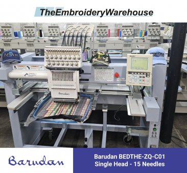 Barudan BEDTHE-ZQ-C01 - 1 Head - 15 Needles - Commercial Embroidery Machine