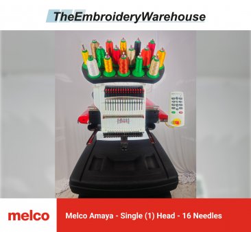 Melco Amaya - Single Head - 16 Needles - Commercial Embroidery Machine