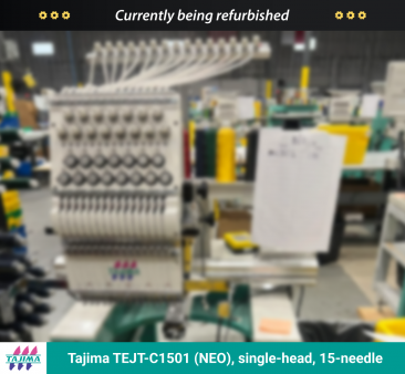 Tajima TEJT-C1501 (NEO), single-head, 15-needle, commercial embroidery machine