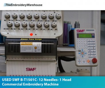 USED SWF B-T1501C- 15 Needles- 1 Head- Commercial Embroidery Machine