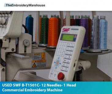 USED SWF B-T1501C- 15 Needles- 1 Head- Commercial Embroidery Machine