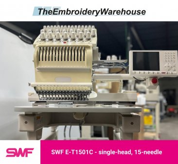 SWF E-T1501C, single-head, 15-needle, commercial embroidery machine