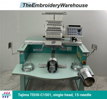 Tajima TEHX-C1501, single-head, 15-needle, commercial embroidery machine