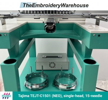 Tajima TEJT-C1501 (NEO) single-head, 15-needle, commercial embroidery machine