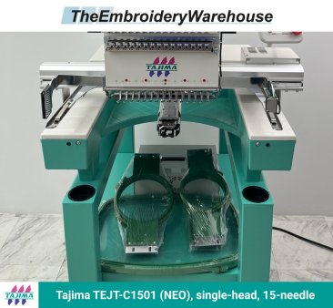 Tajima TEJT-C1501 (NEO) single-head, 15-needle, commercial embroidery machine