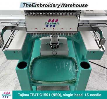 Tajima TEJT-C1501 (NEO) single-head, 15-needle, commercial embroidery machine