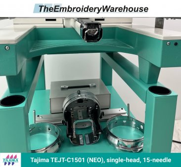 Tajima TEJT-C1501 (NEO) single-head, 15-needle, commercial embroidery machine