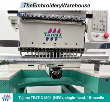 Tajima TEJT-C1501 (NEO) single-head, 15-needle, commercial embroidery machine