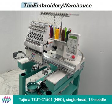 Tajima TEJT-C1501 (NEO) single-head, 15-needle, commercial embroidery machine