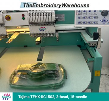 Tajima TFHX-IIC1502, 2-head, 15-needle, commercial embroidery machine