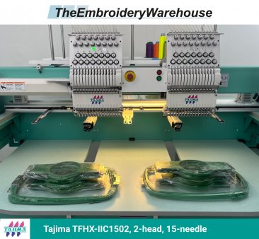 Tajima TFHX-IIC1502, 2-head, 15-needle, commercial embroidery machine