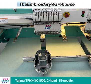 Tajima TFHX-IIC1502, 2-head, 15-needle, commercial embroidery machine