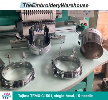 Tajima TFMX-C1501, single-head, 15-needle, commercial embroidery machine