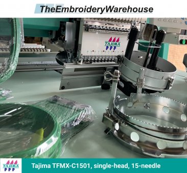 Tajima TFMX-C1501, single-head, 15-needle, commercial embroidery machine