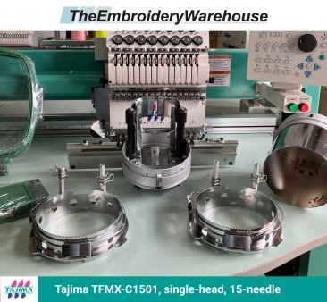 Tajima TFMX-C1501, single-head, 15-needle, commercial embroidery machine