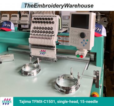 Tajima TFMX-C1501, single-head, 15-needle, commercial embroidery machine