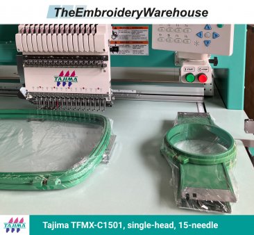 Tajima TFMX-C1501, single-head, 15-needle, commercial embroidery machine