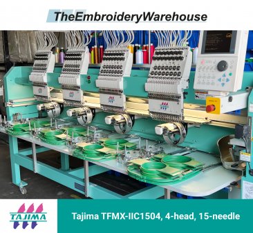 Tajima TFMX-IIC1504, 4-head, 15-needle, commercial embroidery machine