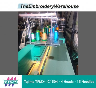 Tajima TFMX-IIC1504 - 4 Heads - 15 Needles Commercial Embroidery Machine