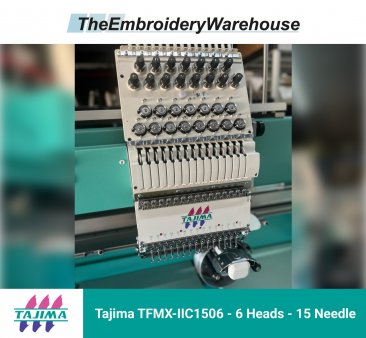 Tajima TFMX-IIC1506, 6-head, 15-needle, commercial embroidery machine