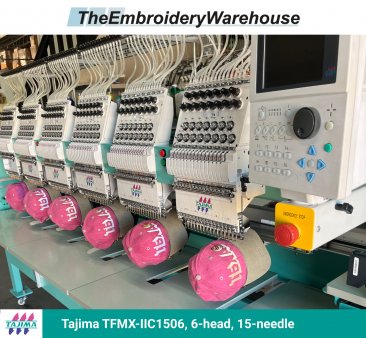 Tajima TFMX-IIC1506, 6-head, 15-needle, commercial embroidery machine