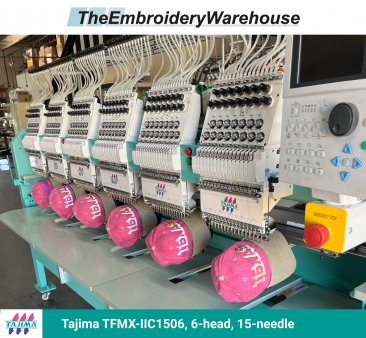 Tajima TFMX-IIC1506, 6-head, 15-needle, commercial embroidery machine