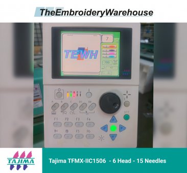 Tajima TFMX-IIC1506 - 6 Heads - 15 Needles Commercial Embroidery Machine