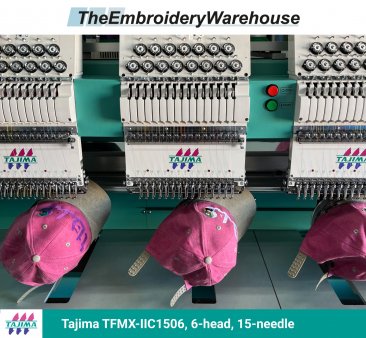 Tajima TFMX-IIC1506, 6-head, 15-needle, commercial embroidery machine