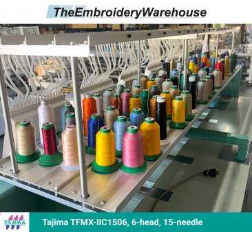 Tajima TFMX-IIC1506, 6-head, 15-needle, commercial embroidery machine