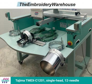 Tajima TMEX-C1201, single-head, 12-needle, commercial embroidery machine