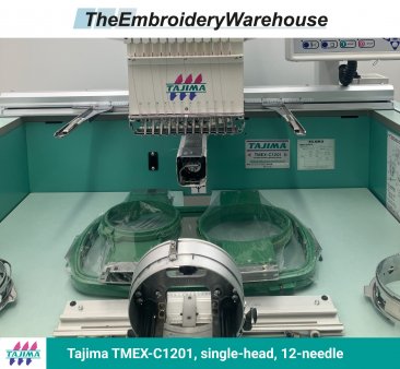 Tajima TMEX-C1201, single-head, 12-needle, commercial embroidery machine